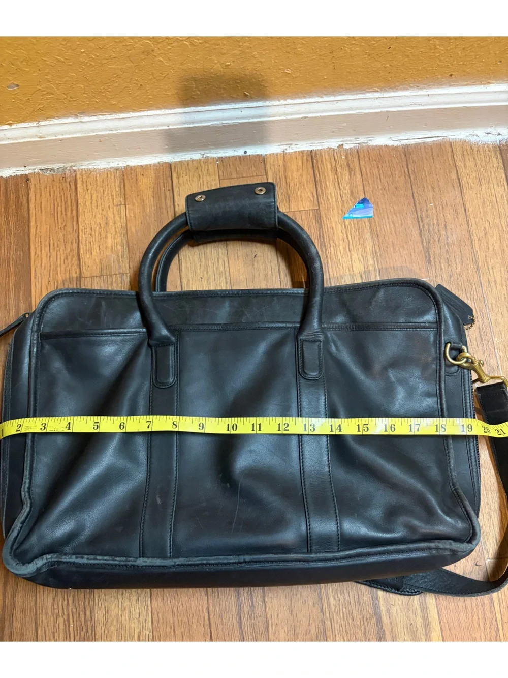 Coach Briefcase Bag | Black Leather  Black Leather Briefcase with Detachable Sho